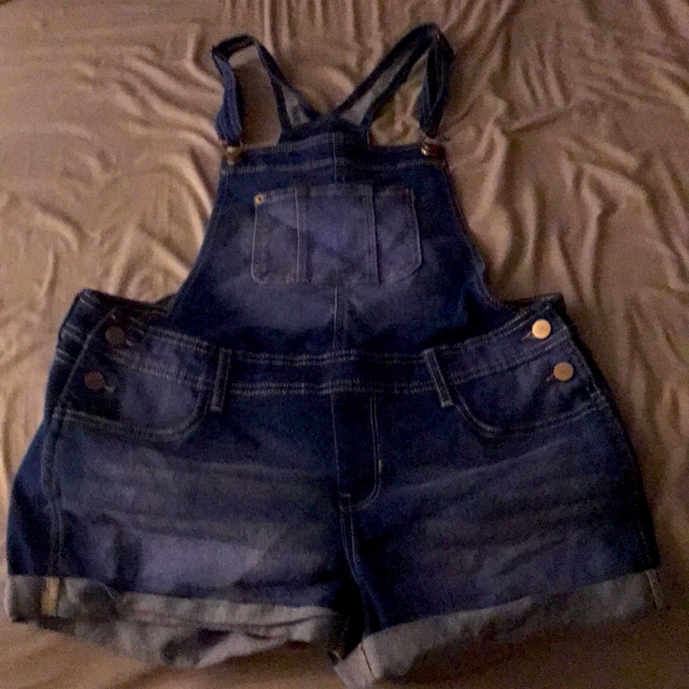 Overall shorts. Like denim.